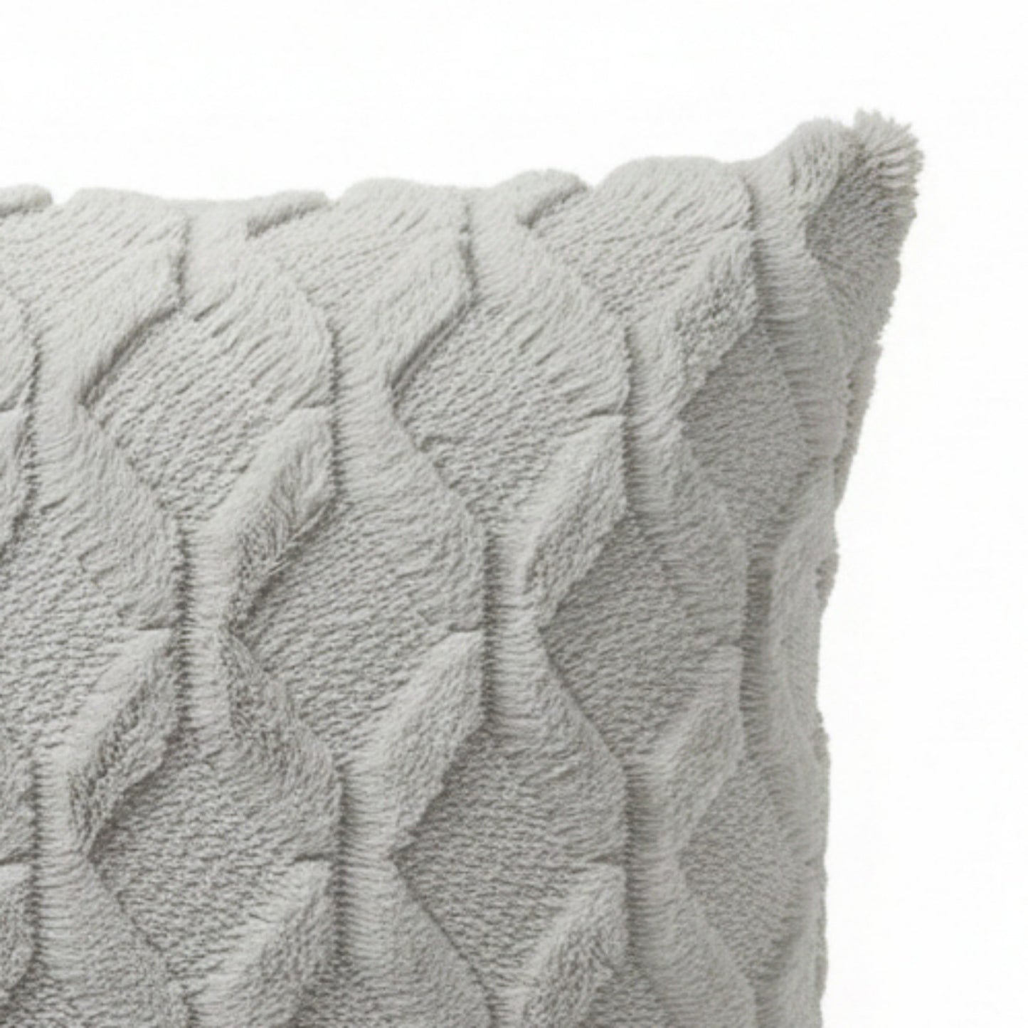 Cable Textured Pillow Cover Decorative Square Cushion Case Single Piece 17.7x17.7in