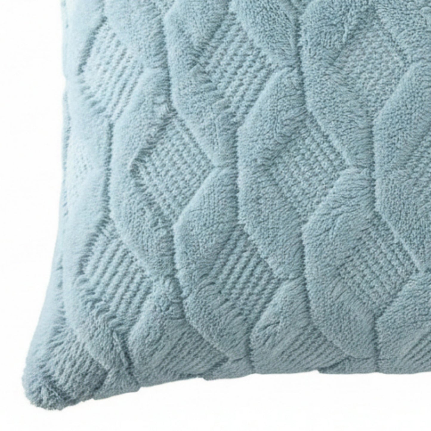 Cable Textured Pillow Cover Decorative Square Cushion Case Single Piece 17.7x17.7in