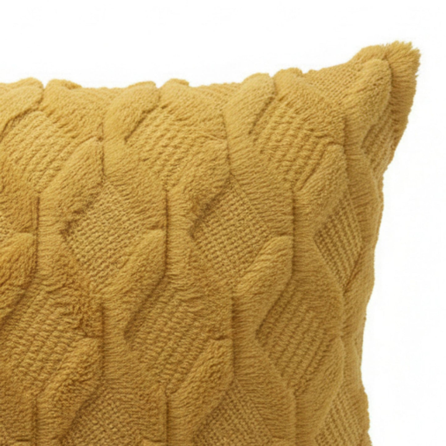 Cable Textured Pillow Cover Decorative Square Cushion Case Single Piece 17.7x17.7in