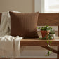 Ribbed Textured Pillow Cover Decorative Square Cushion Case Single Piece 17.7x17.7in