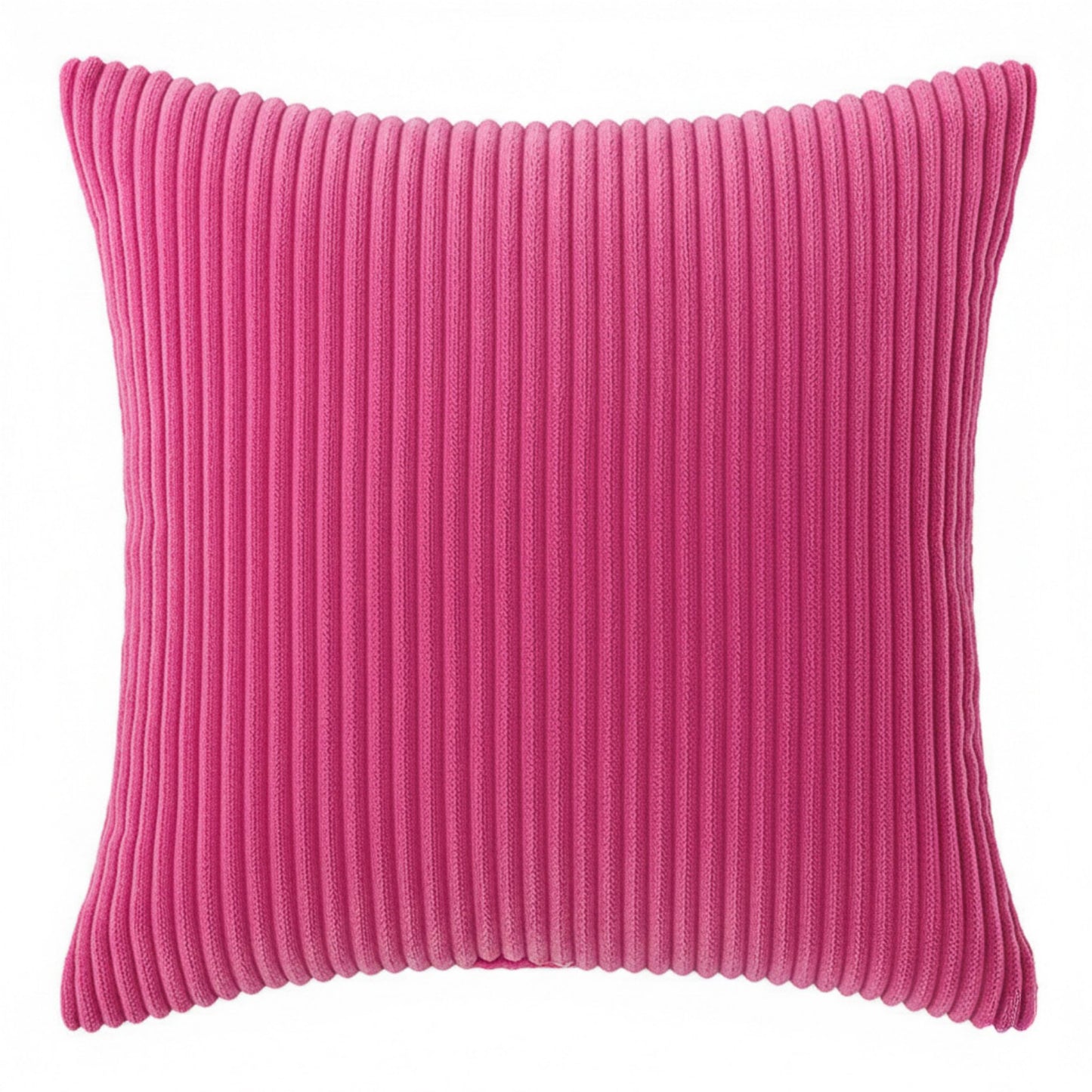 Ribbed Textured Pillow Cover Decorative Square Cushion Case Single Piece 17.7x17.7in