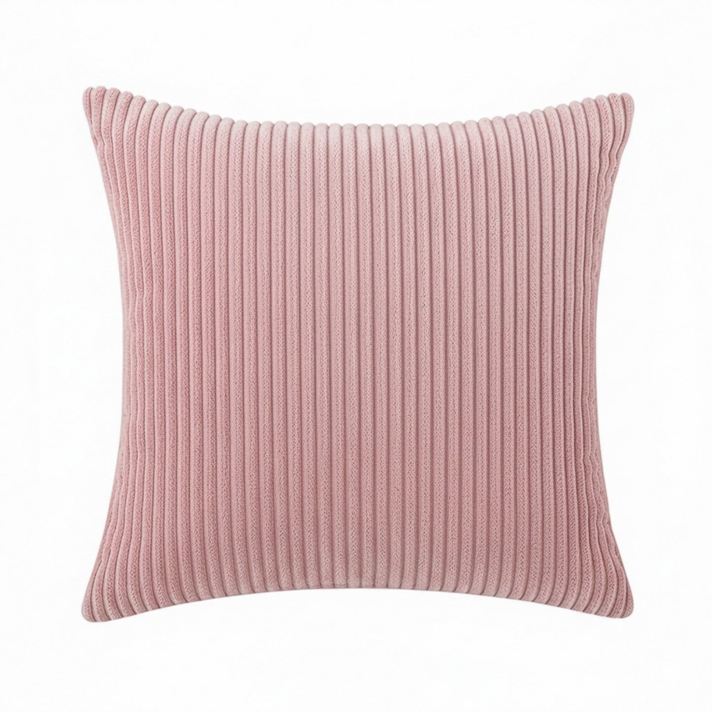 Ribbed Textured Pillow Cover Decorative Square Cushion Case Single Piece 17.7x17.7in