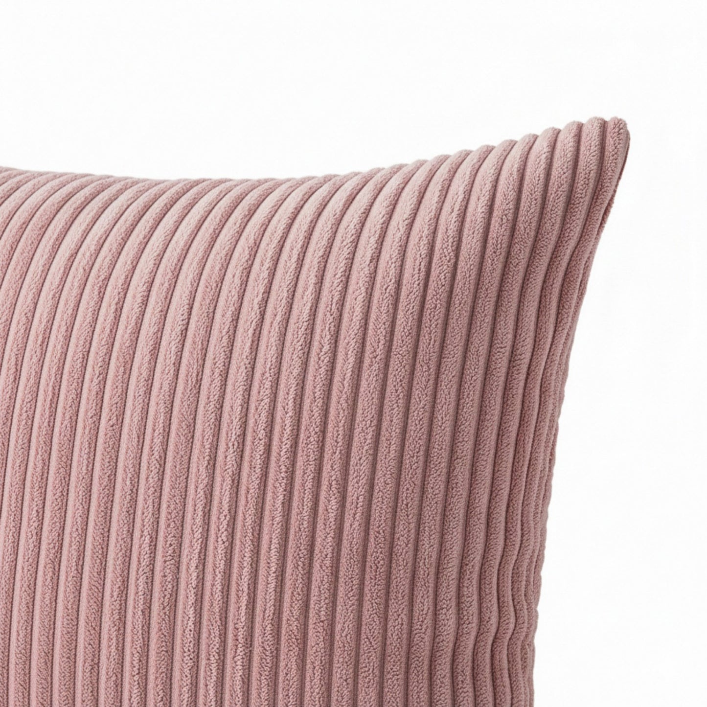Ribbed Textured Pillow Cover Decorative Square Cushion Case Single Piece 17.7x17.7in