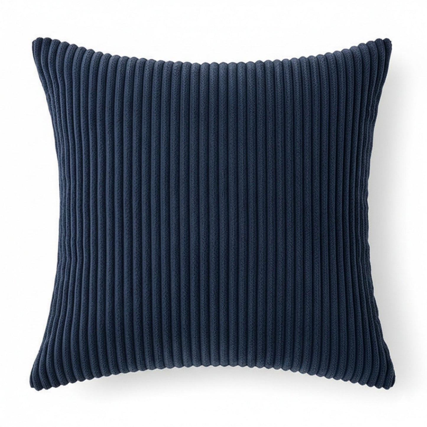 Ribbed Textured Pillow Cover Decorative Square Cushion Case Single Piece 17.7x17.7in