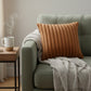 Textured Corded Pillow Cover Decorative Square Cushion Case Single Piece 17.7x17.7in
