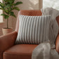 Textured Corded Pillow Cover Decorative Square Cushion Case Single Piece 17.7x17.7in
