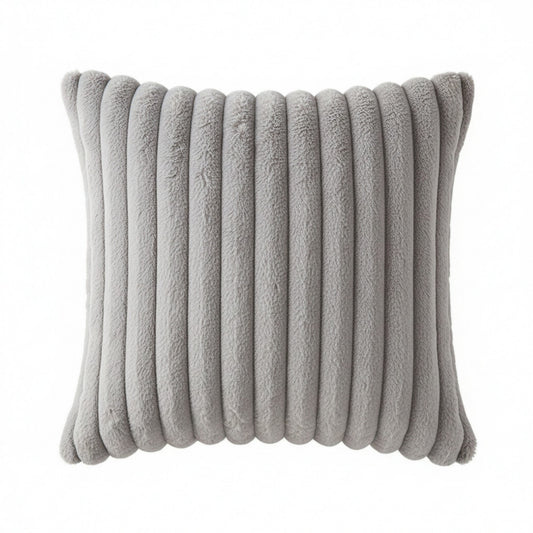 Textured Corded Pillow Cover Decorative Square Cushion Case Single Piece 17.7x17.7in