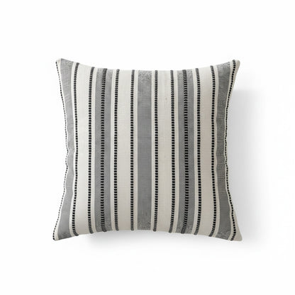 Striped Decorative Throw Pillow Cover Soft Woven Square Cushion Cover with Hidden Zipper 17.7x17.7in