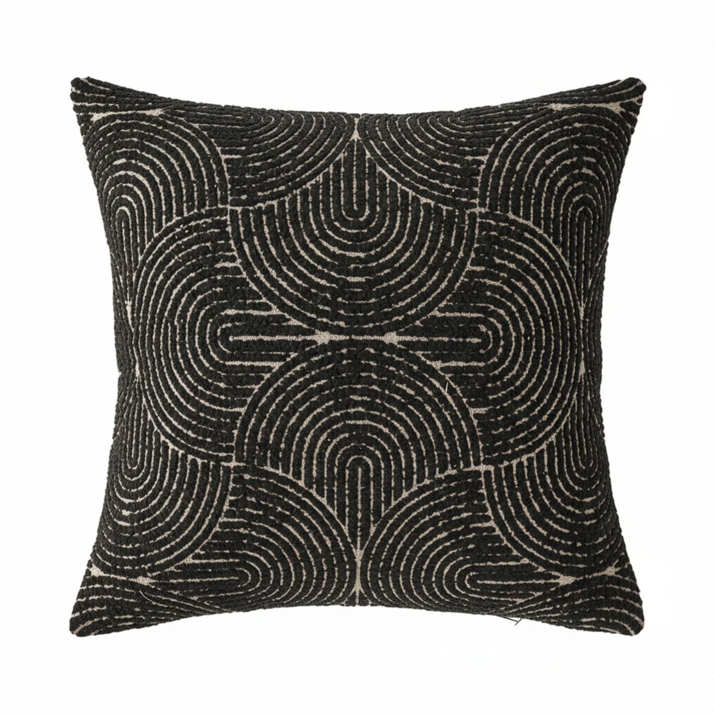 Textured Geometric Decorative Throw Pillow Cover Soft Woven Square Cushion Cover with Hidden Zipper 17.7x17.7in