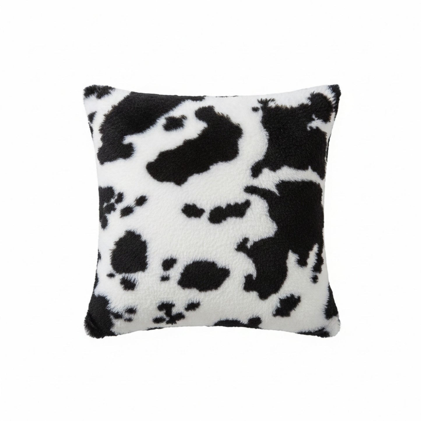 Cow Print Decorative Throw Pillow Covers 2-Pack Soft Plush Square Cushion Covers with Hidden Zipper 17.7x17.7in