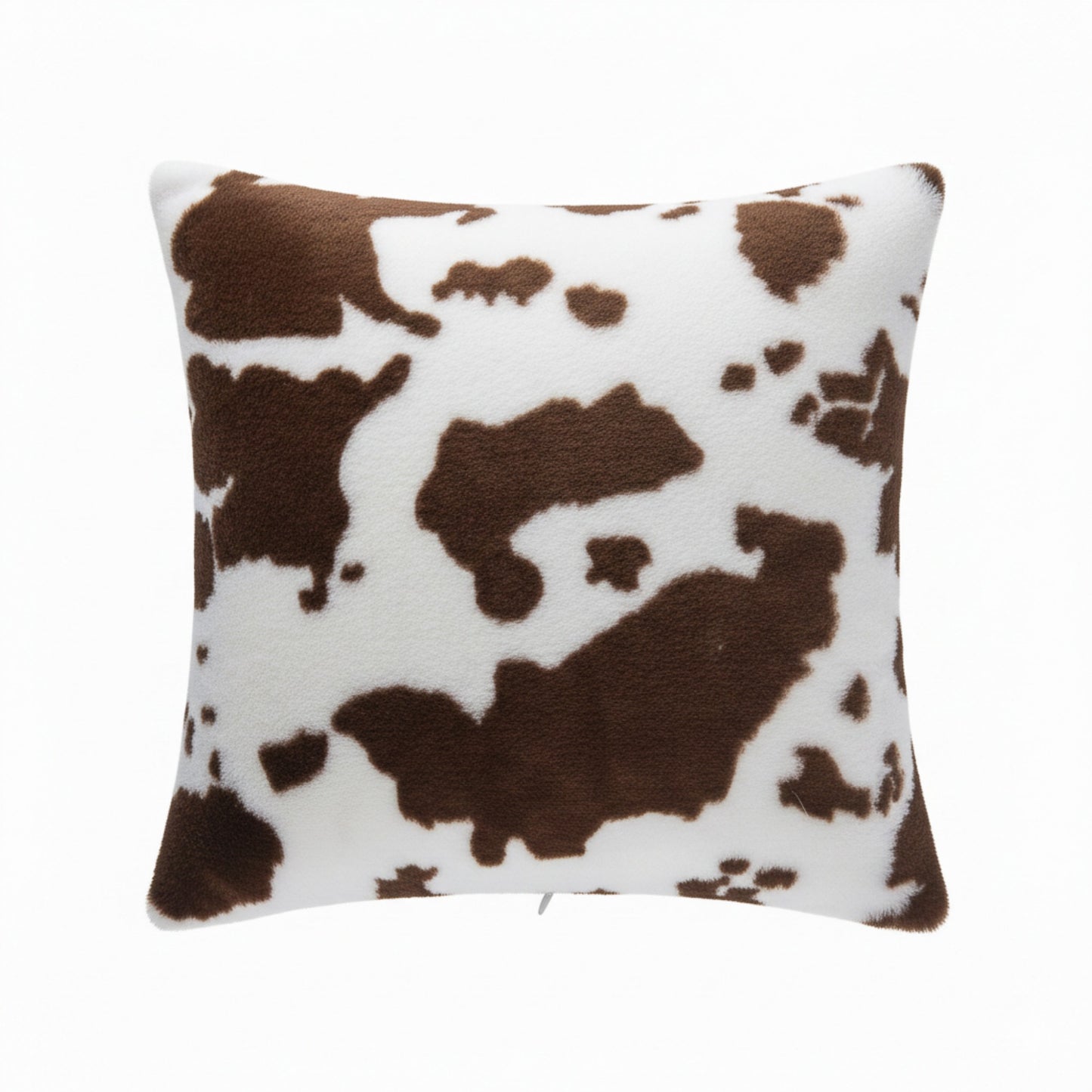 Cow Print Decorative Throw Pillow Covers 2-Pack Soft Plush Square Cushion Covers with Hidden Zipper 17.7x17.7in