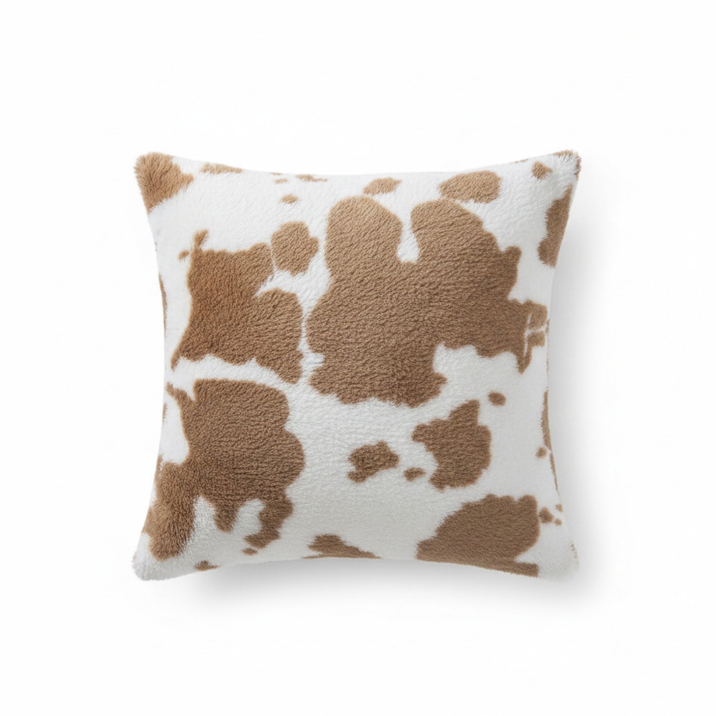 Cow Print Decorative Throw Pillow Covers 2-Pack Soft Plush Square Cushion Covers with Hidden Zipper 17.7x17.7in