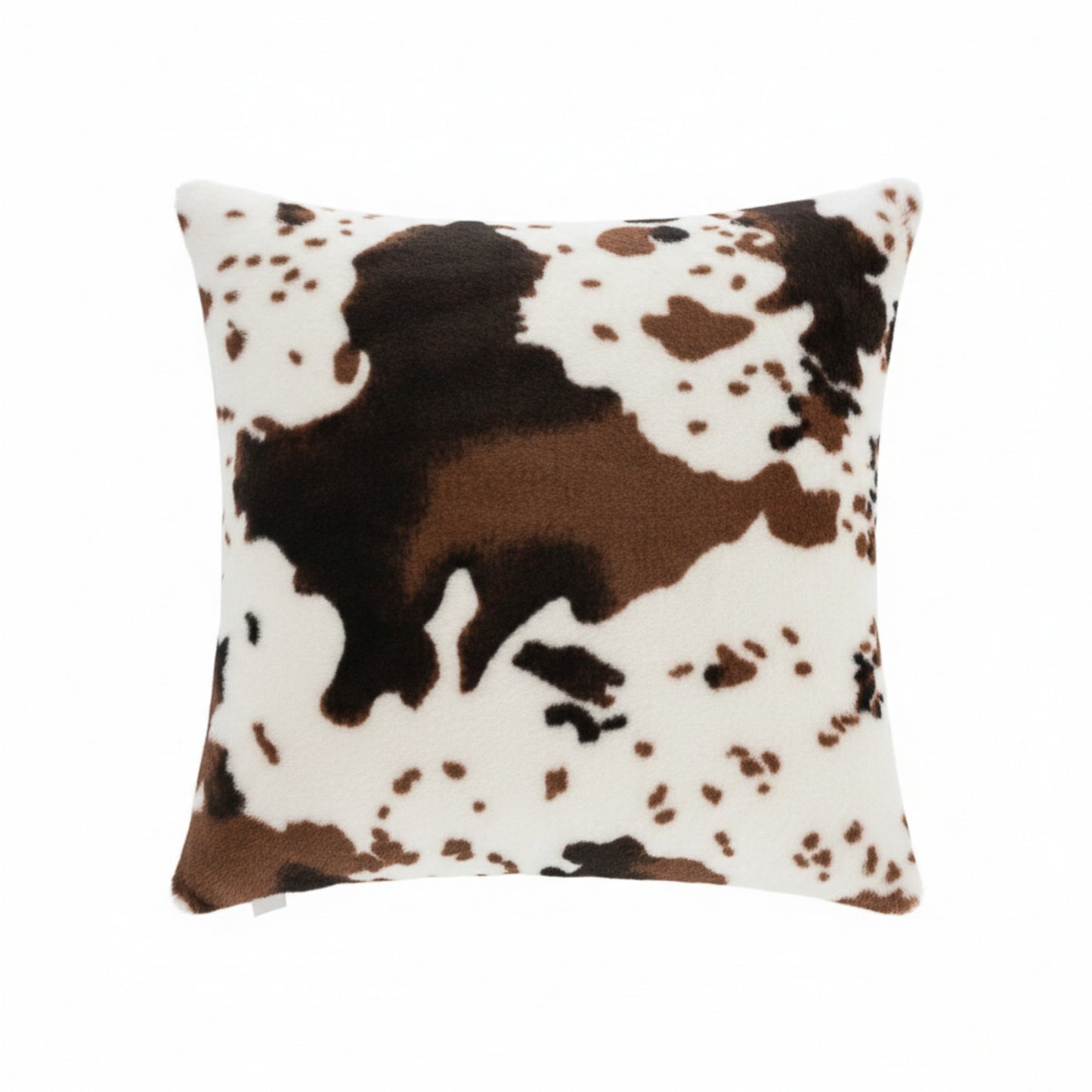 Cow Print Decorative Throw Pillow Covers 2-Pack Soft Plush Square Cushion Covers with Hidden Zipper 17.7x17.7in