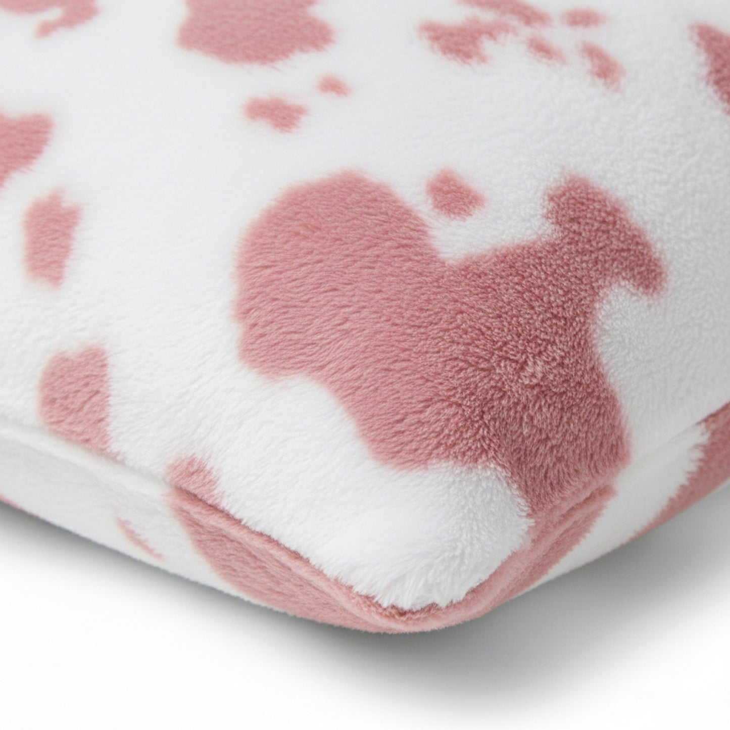 Cow Print Decorative Throw Pillow Covers 2-Pack Soft Plush Square Cushion Covers with Hidden Zipper 17.7x17.7in