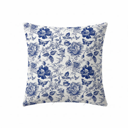 Decorative Floral Print Throw Pillow Covers 2-Pack Soft Woven Square Cushion Covers with Hidden Zipper 17.7x17.7in