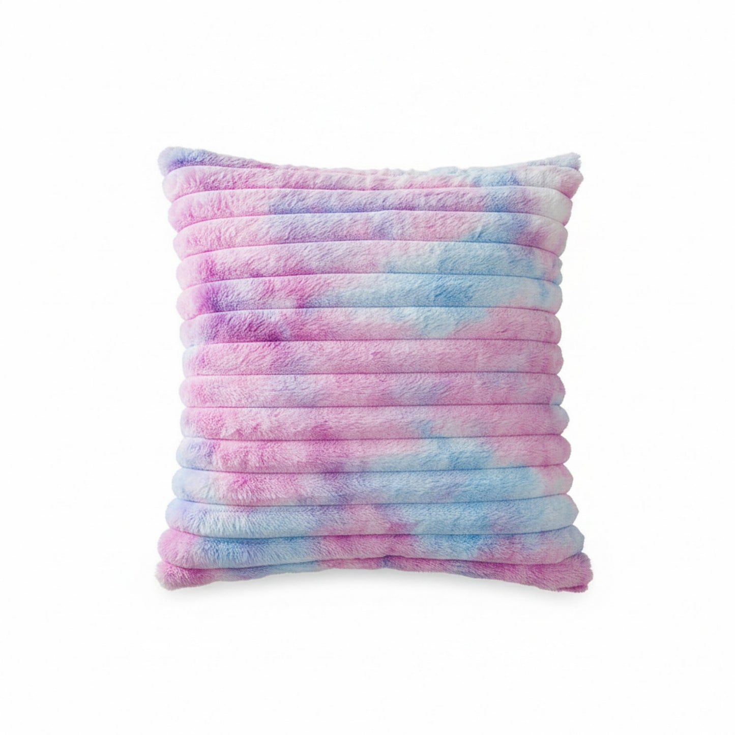 Plush Textured Decorative Throw Pillow 2 Pack with Ribbed Surface Square Accent Cushions 17.7x17.7in