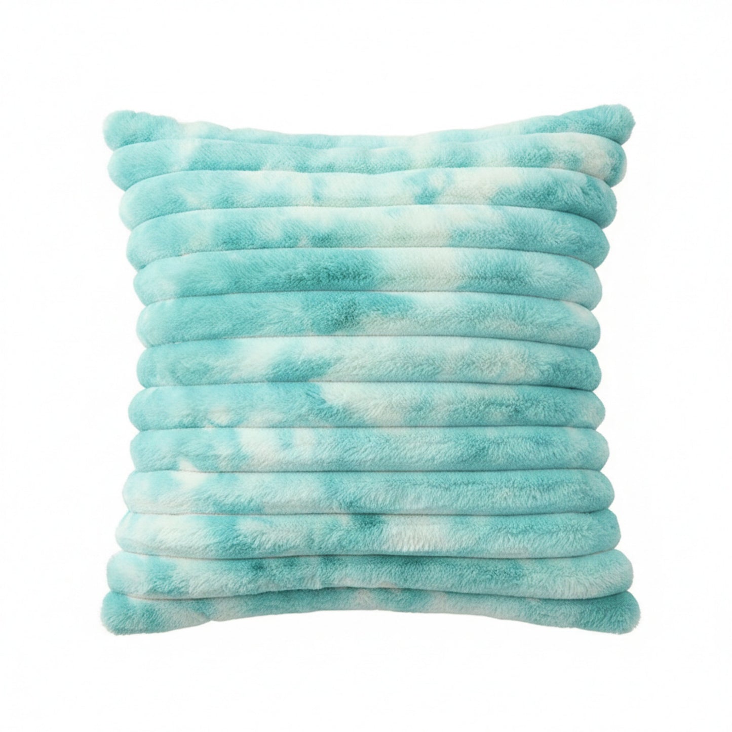 Plush Textured Decorative Throw Pillow 2 Pack with Ribbed Surface Square Accent Cushions 17.7x17.7in