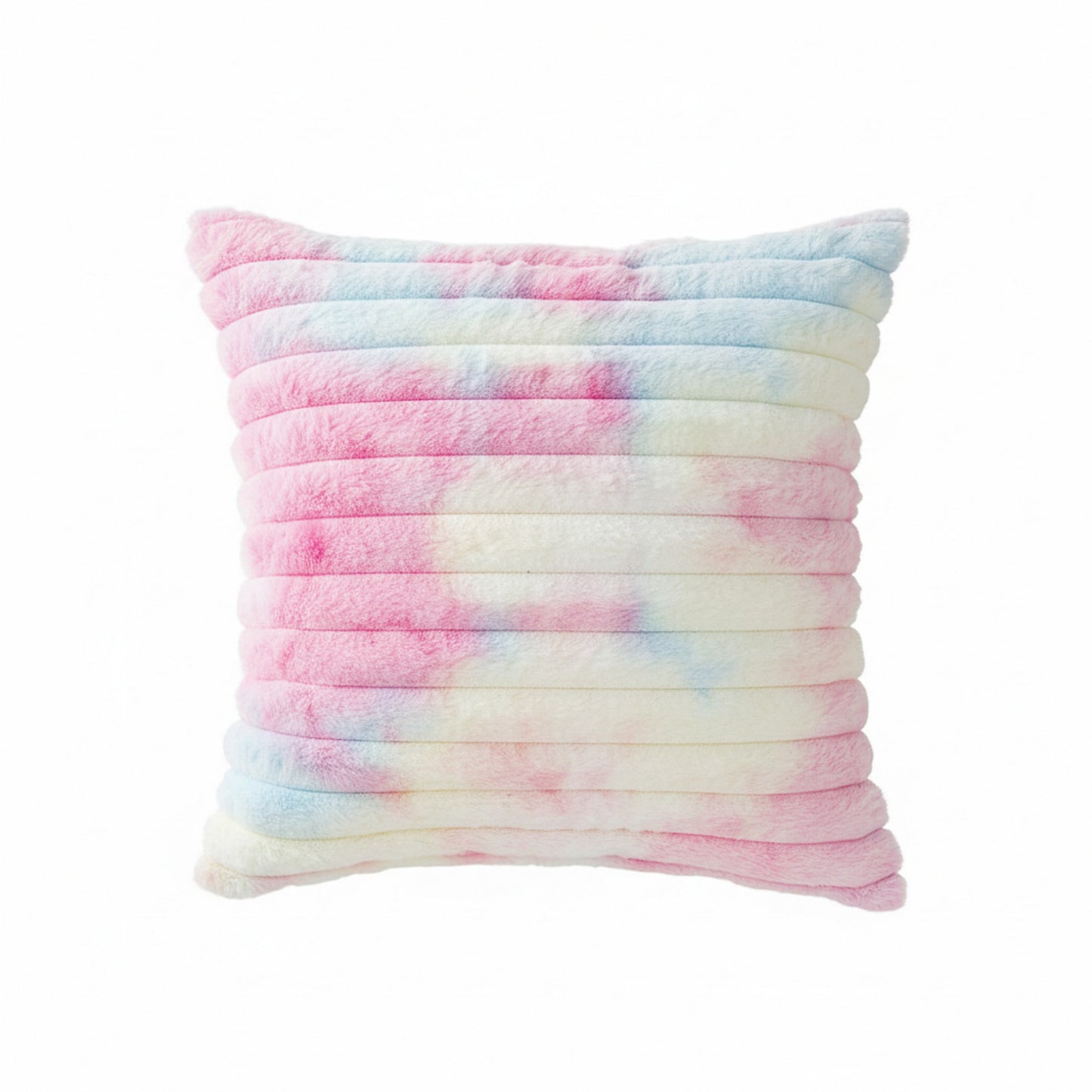 Plush Textured Decorative Throw Pillow 2 Pack with Ribbed Surface Square Accent Cushions 17.7x17.7in