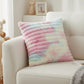 Plush Textured Decorative Throw Pillow 2 Pack with Ribbed Surface Square Accent Cushions 17.7x17.7in