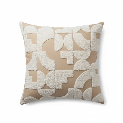 Textured Abstract Decorative Throw Pillow 2 Pack with Raised Geometric Pattern Square Accent Cushions 17.7x17.7in