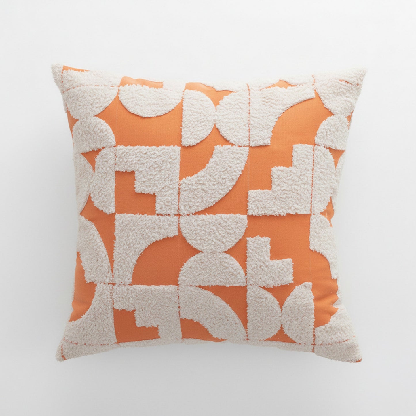Textured Abstract Decorative Throw Pillow 2 Pack with Raised Geometric Pattern Square Accent Cushions 17.7x17.7in