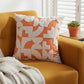 Textured Abstract Decorative Throw Pillow 2 Pack with Raised Geometric Pattern Square Accent Cushions 17.7x17.7in
