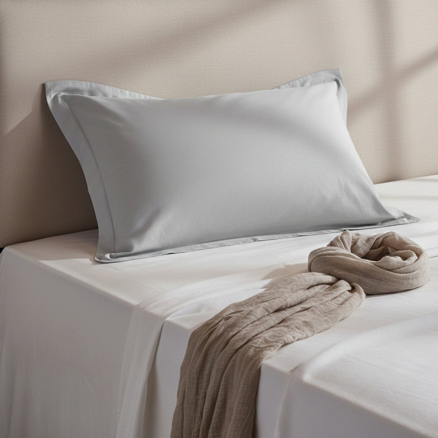 Decorative Pillow Sham 2 Pack with Smooth Woven Fabric and Tailored Edge Rectangular Accent Covers 18.9x29in