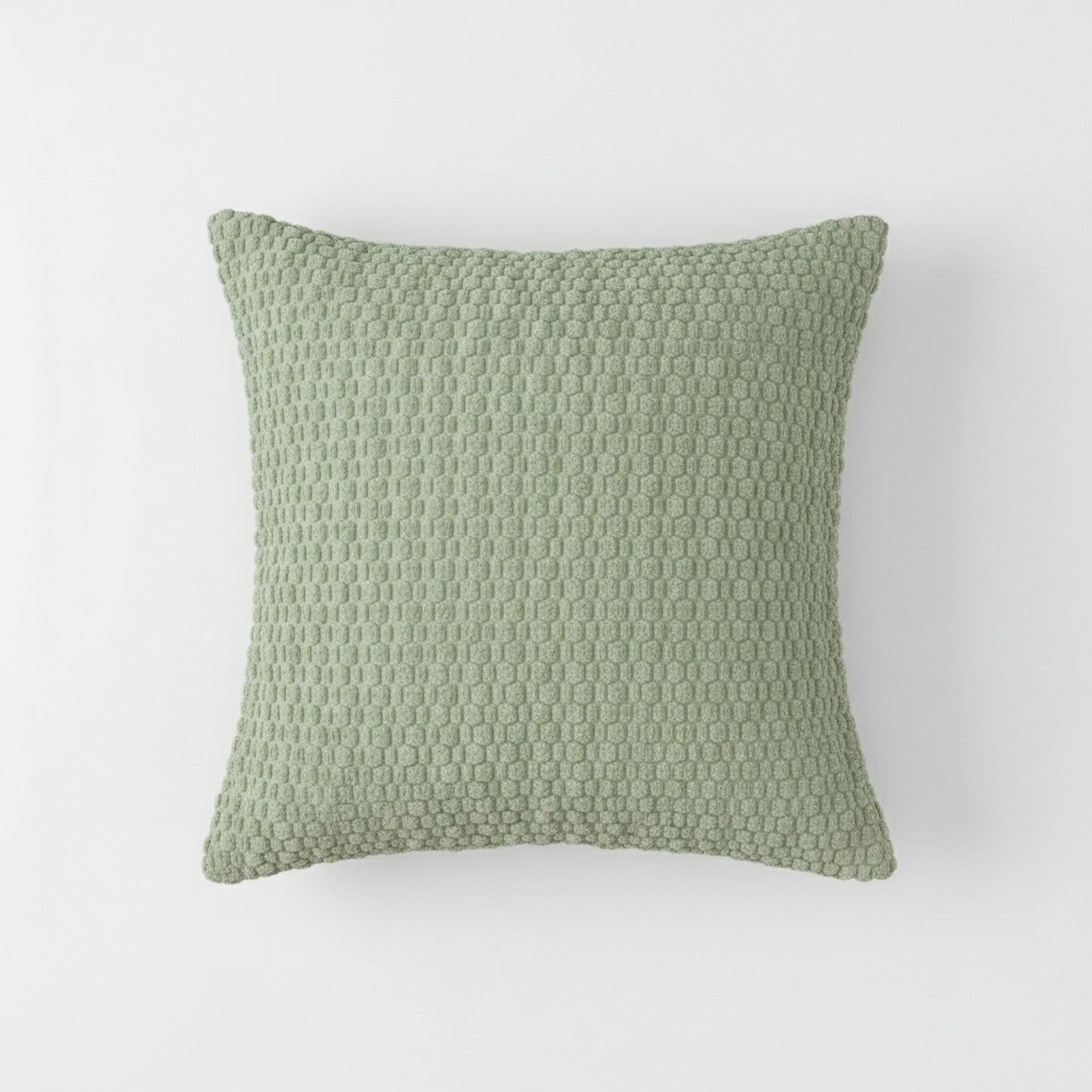 Textured Knit Decorative Throw Pillow with Raised Waffle Pattern Square Accent Cushion 17.7x17.7in