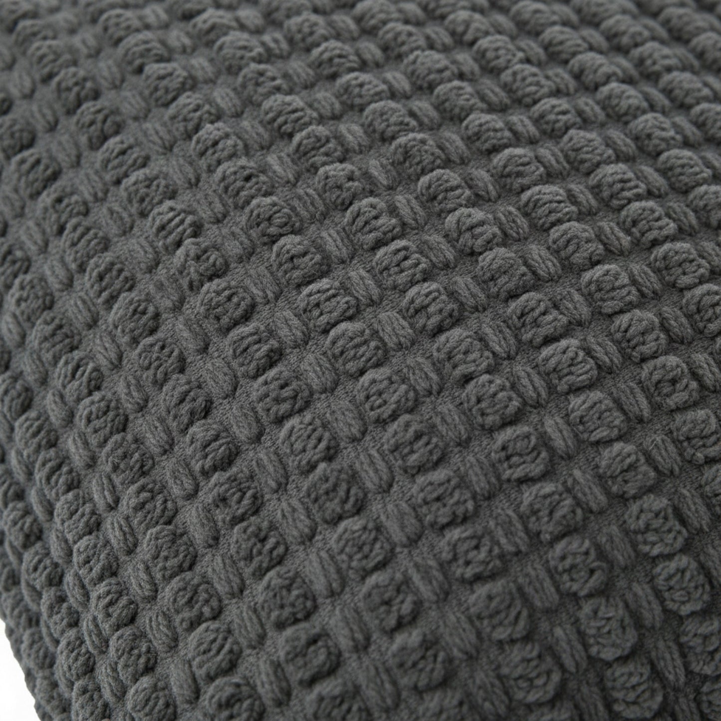 Textured Knit Decorative Throw Pillow with Raised Waffle Pattern Square Accent Cushion 17.7x17.7in