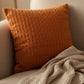Textured Knit Decorative Throw Pillow with Raised Waffle Pattern Square Accent Cushion 17.7x17.7in