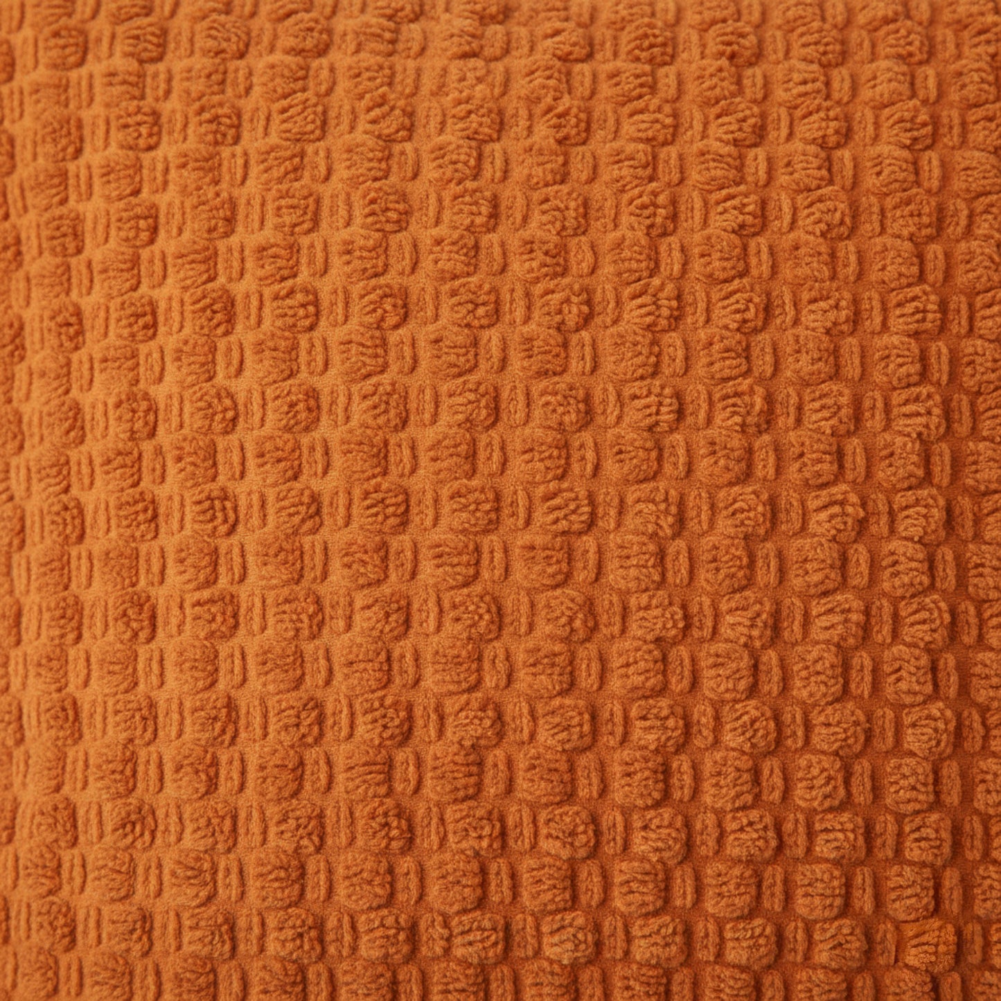 Textured Knit Decorative Throw Pillow with Raised Waffle Pattern Square Accent Cushion 17.7x17.7in