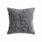 Textured Botanical Decorative Throw Pillow with Raised Leaf Embroidery Square Accent Cushion 17.7x17.7in