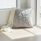 Textured Botanical Decorative Throw Pillow with Raised Leaf Embroidery Square Accent Cushion 17.7x17.7in