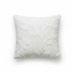 Textured Botanical Decorative Throw Pillow with Raised Leaf Embroidery Square Accent Cushion 17.7x17.7in