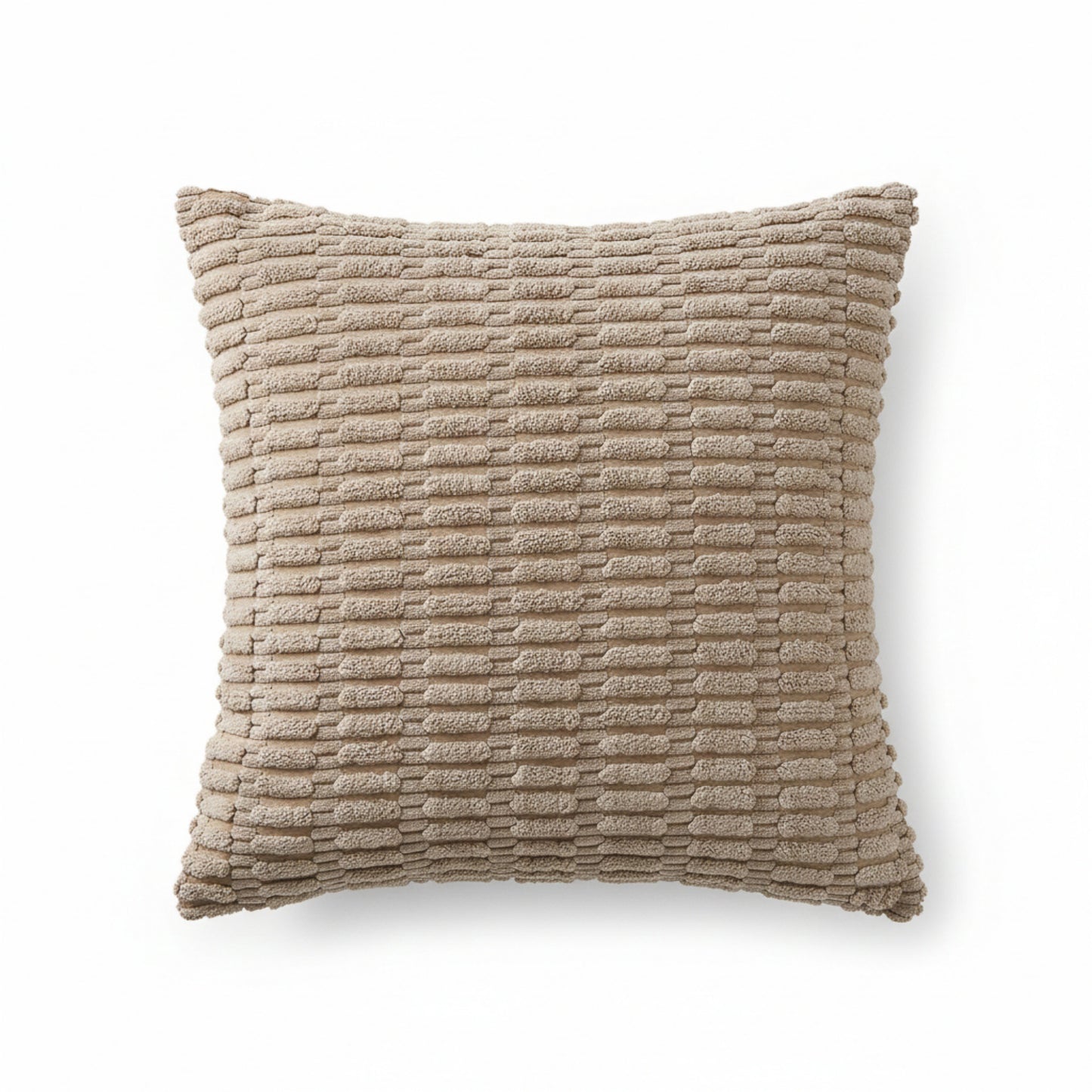 Textured Woven Decorative Throw Pillow with Raised Grid Pattern Square Accent Cushion 17.7x17.7in