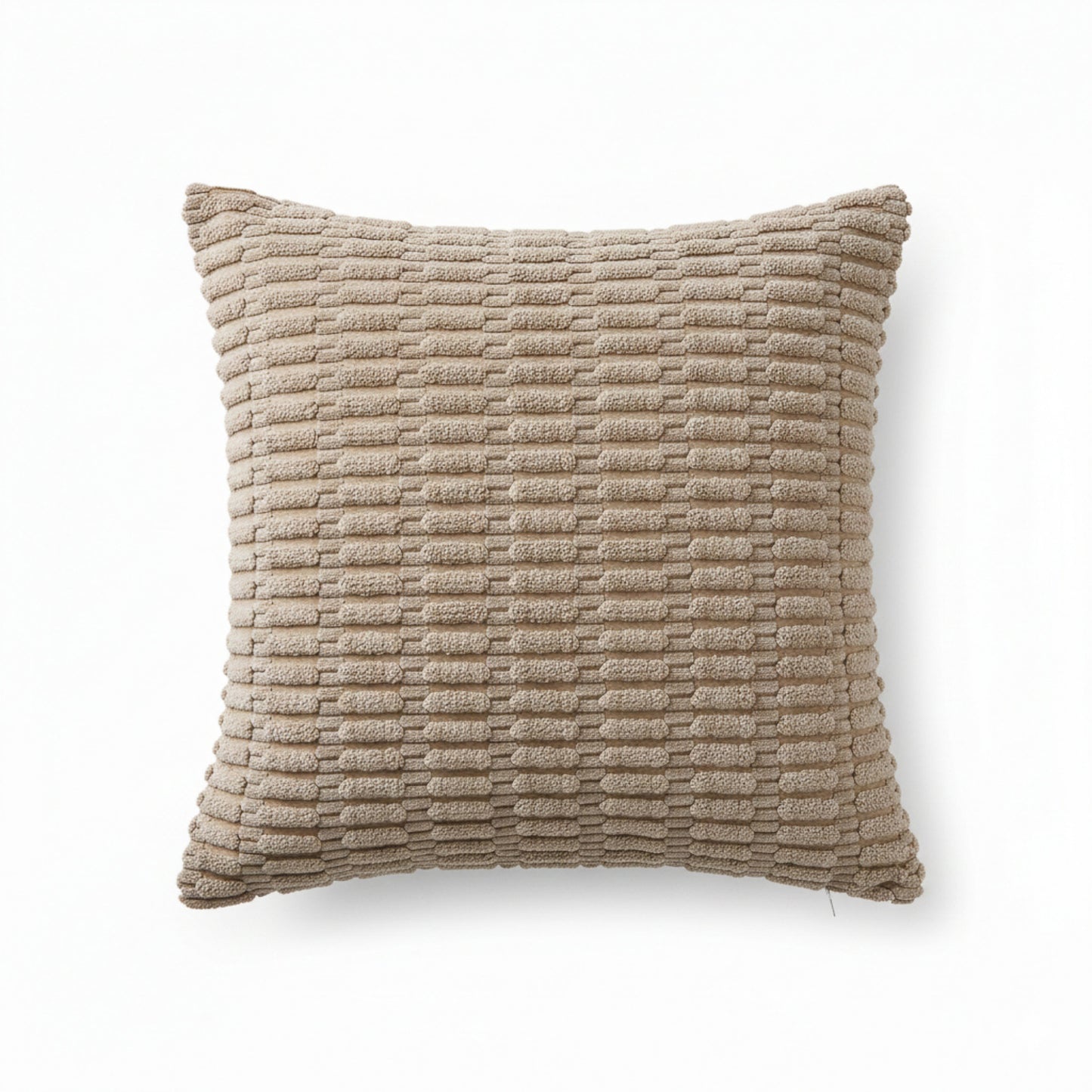 Textured Woven Decorative Throw Pillow with Raised Grid Pattern Square Accent Cushion 17.7x17.7in