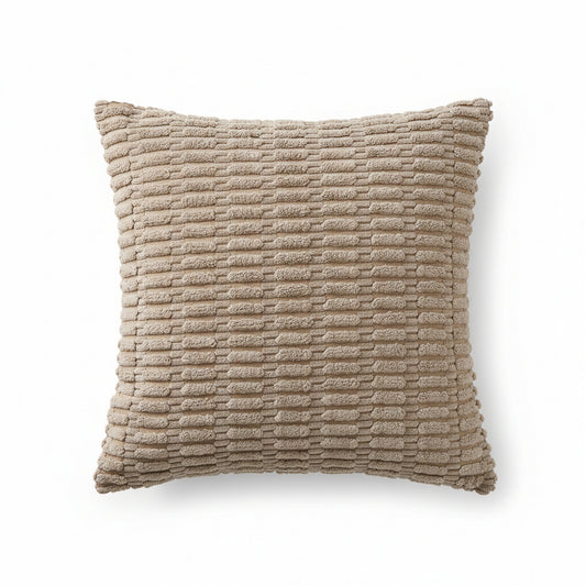 Textured Woven Decorative Throw Pillow with Raised Grid Pattern Square Accent Cushion 17.7x17.7in