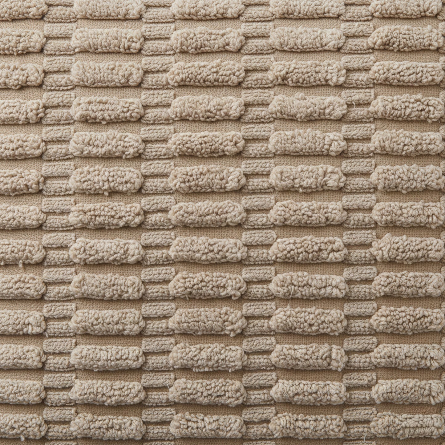 Textured Woven Decorative Throw Pillow with Raised Grid Pattern Square Accent Cushion 17.7x17.7in