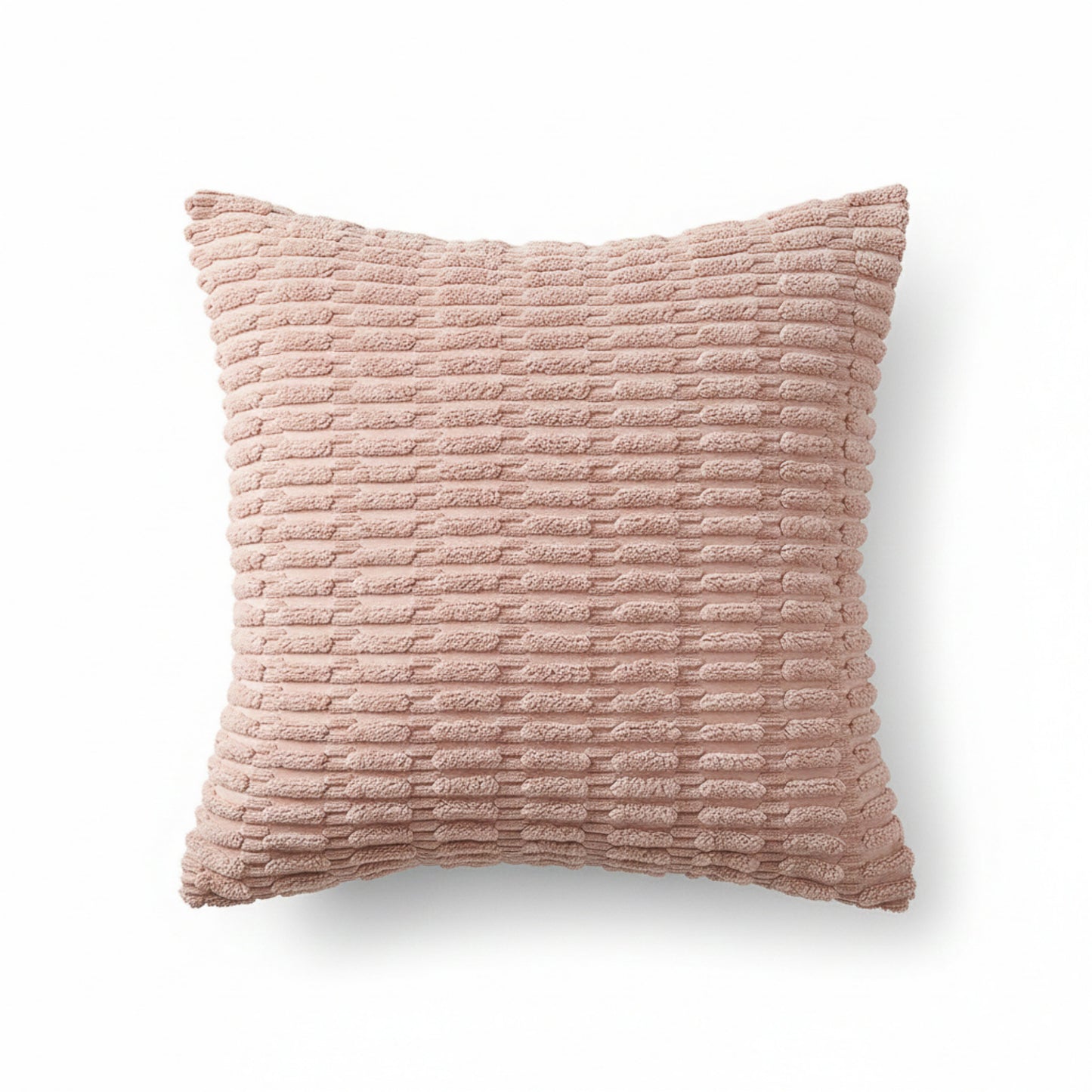 Textured Woven Decorative Throw Pillow with Raised Grid Pattern Square Accent Cushion 17.7x17.7in