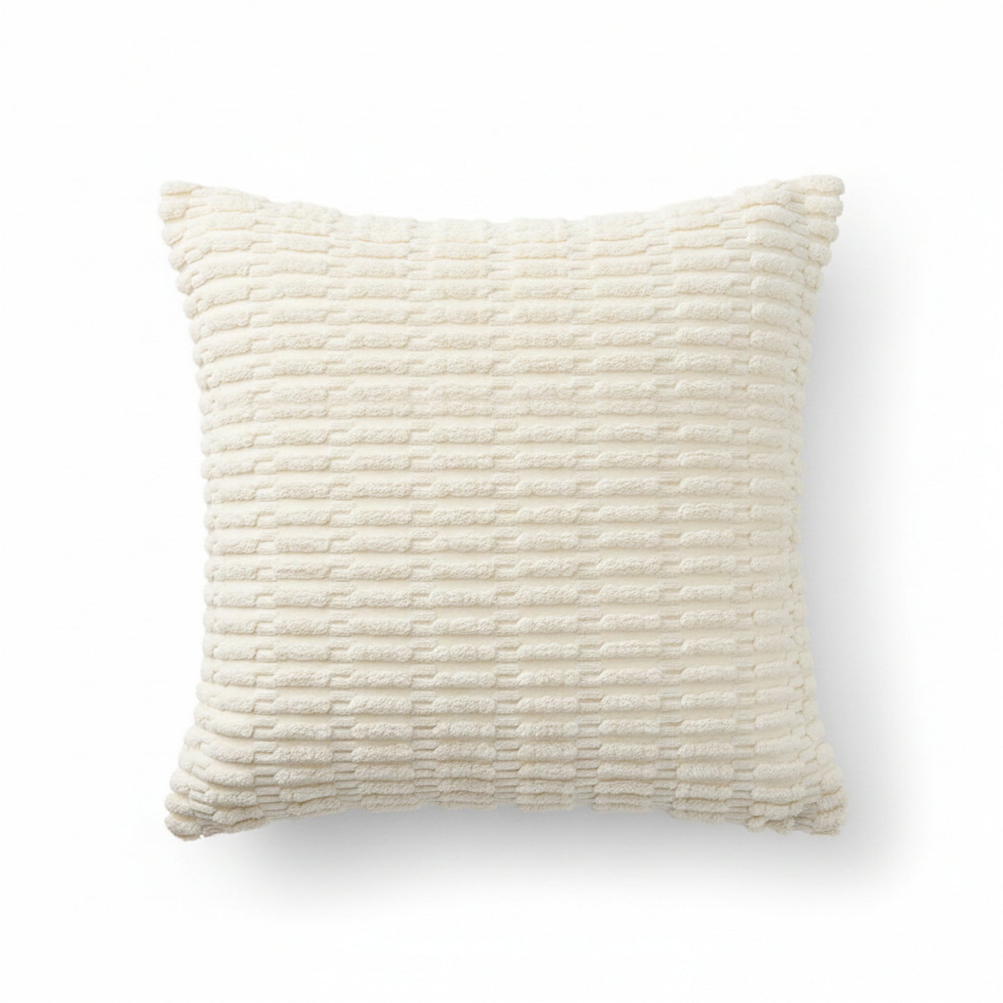 Textured Woven Decorative Throw Pillow with Raised Grid Pattern Square Accent Cushion 17.7x17.7in
