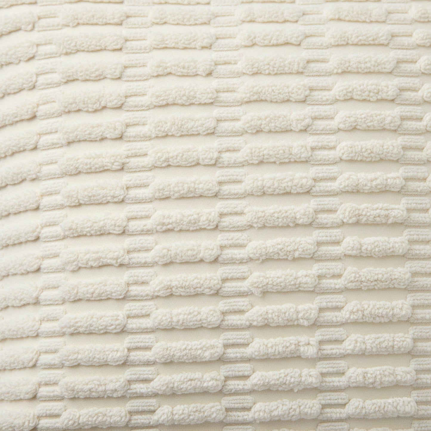 Textured Woven Decorative Throw Pillow with Raised Grid Pattern Square Accent Cushion 17.7x17.7in