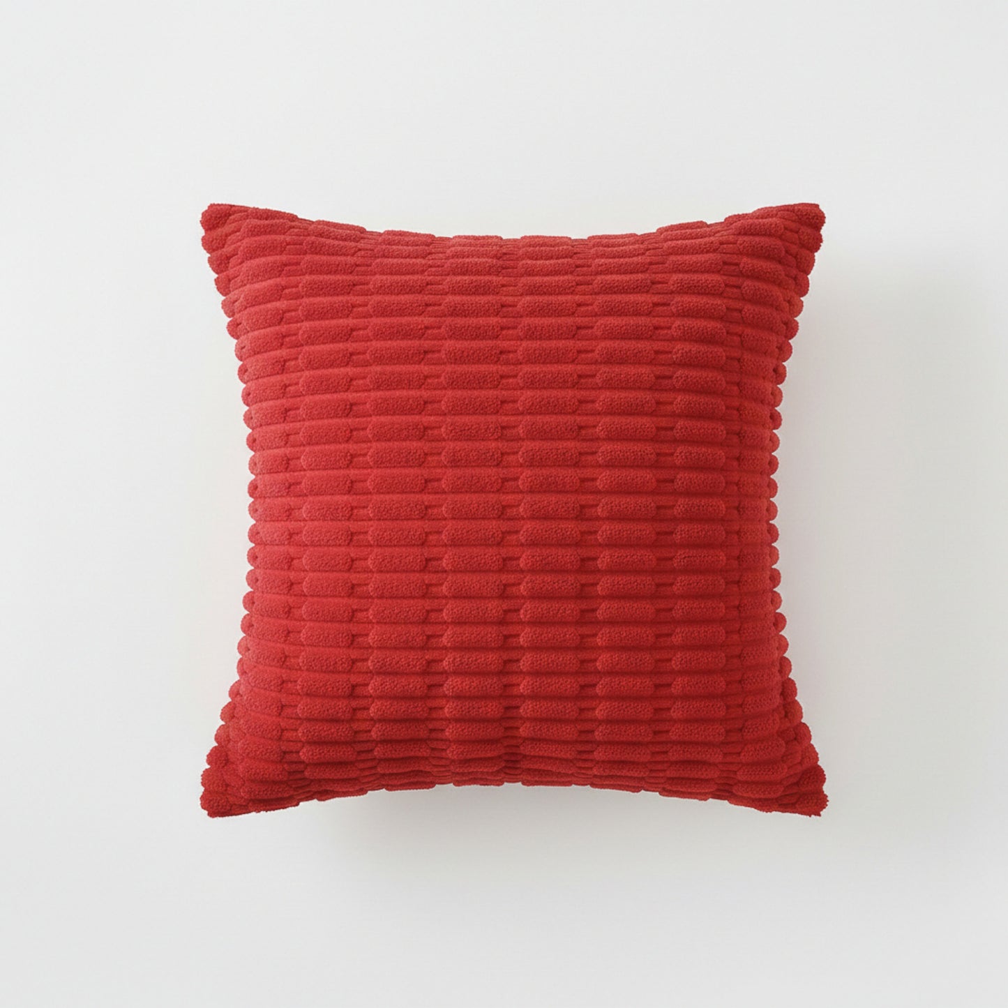 Textured Woven Decorative Throw Pillow with Raised Grid Pattern Square Accent Cushion 17.7x17.7in