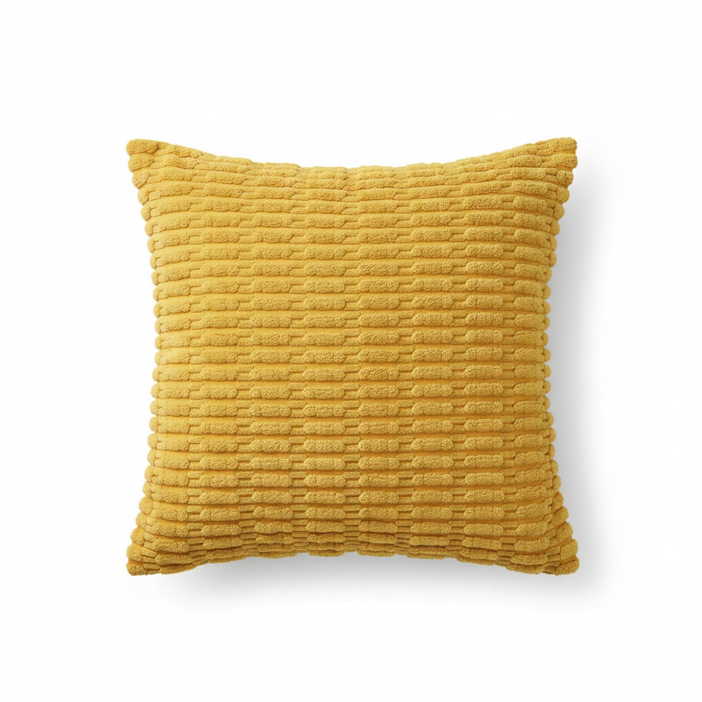 Textured Woven Decorative Throw Pillow with Raised Grid Pattern Square Accent Cushion 17.7x17.7in