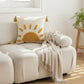 Tufted Sun Decorative Throw Pillow with Textured Embroidery and Tassel Corners