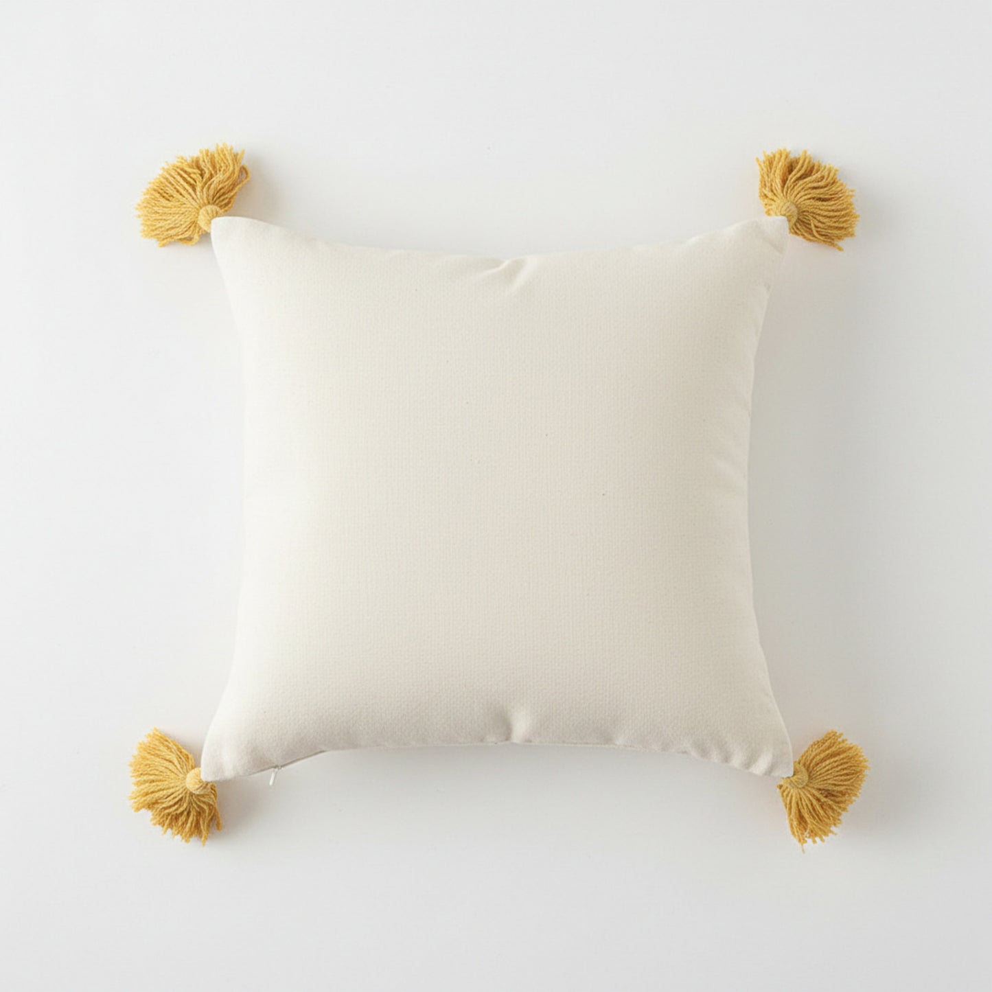 Tufted Sun Decorative Throw Pillow with Textured Embroidery and Tassel Corners