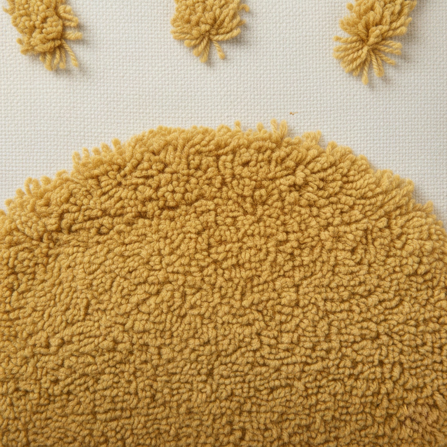 Tufted Sun Decorative Throw Pillow with Textured Embroidery and Tassel Corners