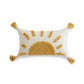Tufted Sun Decorative Throw Pillow with Textured Embroidery and Tassel Corners