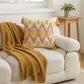 Tufted Sun Decorative Throw Pillow with Textured Embroidery and Tassel Corners