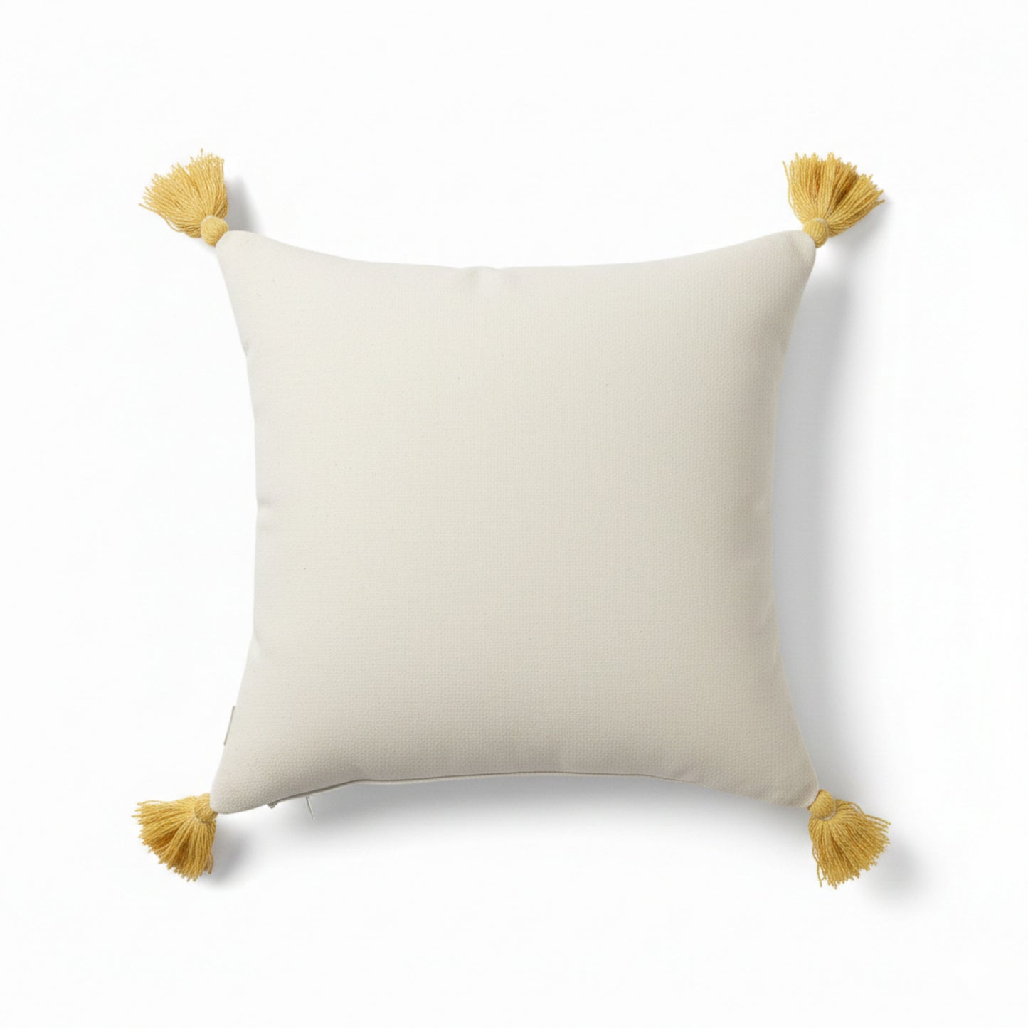 Tufted Sun Decorative Throw Pillow with Textured Embroidery and Tassel Corners