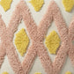 Tufted Sun Decorative Throw Pillow with Textured Embroidery and Tassel Corners